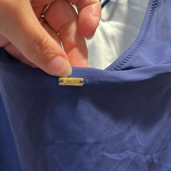 Victoria's Secret Pink Navy Strappy Floral Halter One Piece Swimsuit M - Picture 7 of 8